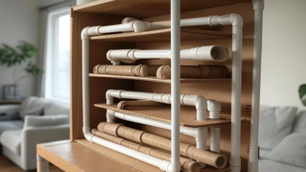Rak Multifungsi DIY: Solusi Kreatif dari Kardus dan Pipa PVC